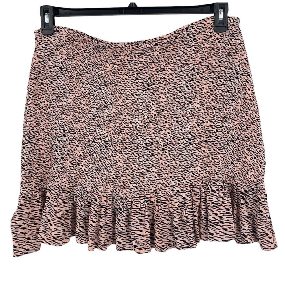 BP. skirt smocked ruffle miniskirt camo pink black size 2X - Picture 4 of 4